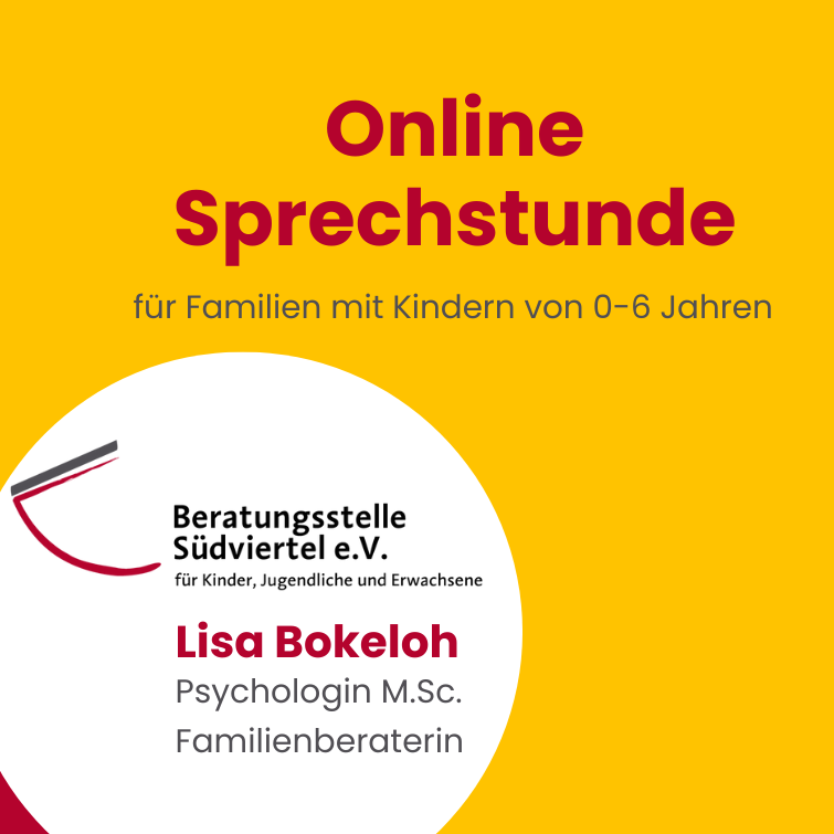 Online-Sprechstunde für Familien mit Kindern von 0-6 Jahren, Lisa Bokeloh, Familienberaterin.