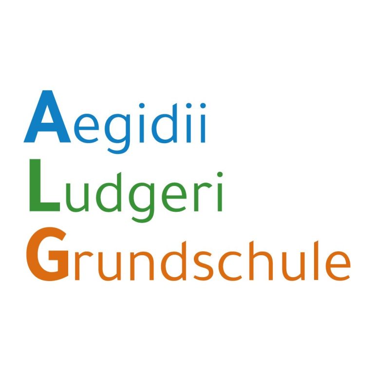 Logo der Aegidii Ludgeri Grundschule in bunten Buchstaben.